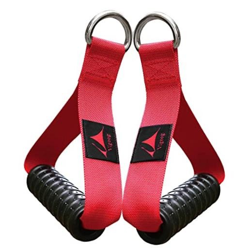 Heavy Duty Gym Workout Handles Attachment for Cable Glory Red