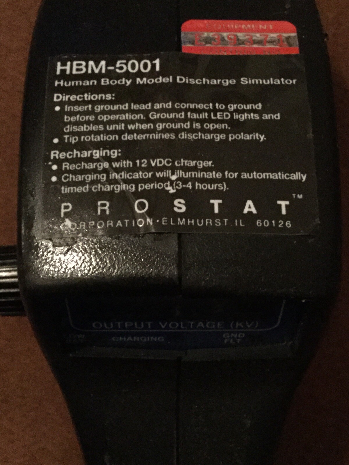 Prostat Model: HBM-5001 Human Body Model Discharge Simulator