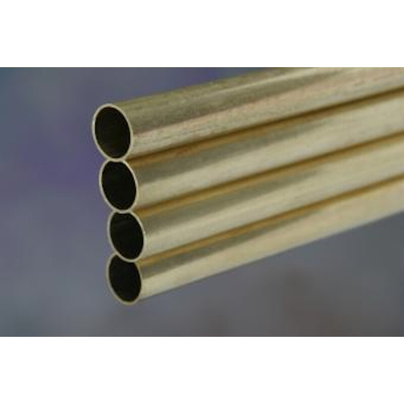 K&S 8138 Brass 0.014 in. Thick Round Tube 15/32 O.D. x 12 L in.