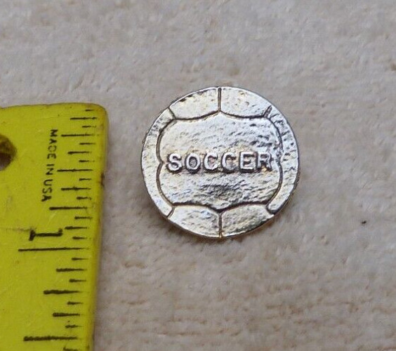 SOCCER  Ball Brass-Tone Metal Pin 3/4"