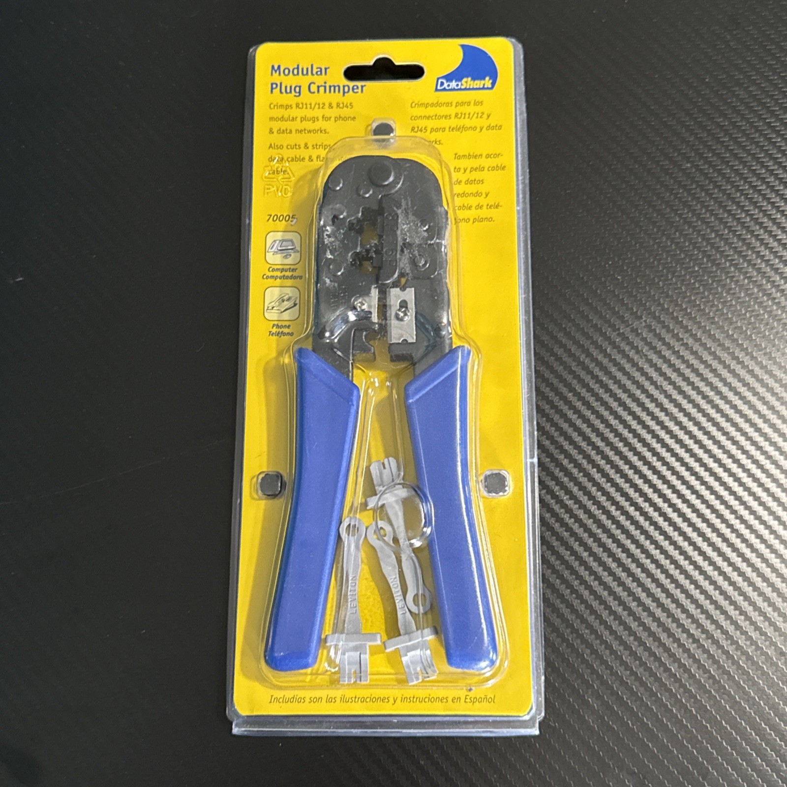 DataShark Modular Plug Crimper Cuts and Strips Data & Phone Cable Model  70005