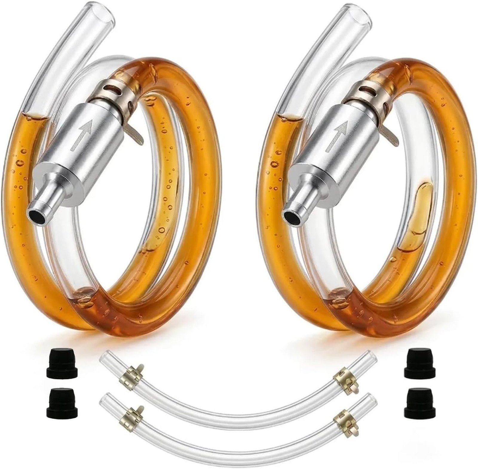 Brake Bleeder Kit 2PCS One Way Check Valve Hose Set Universal Brake Fluid