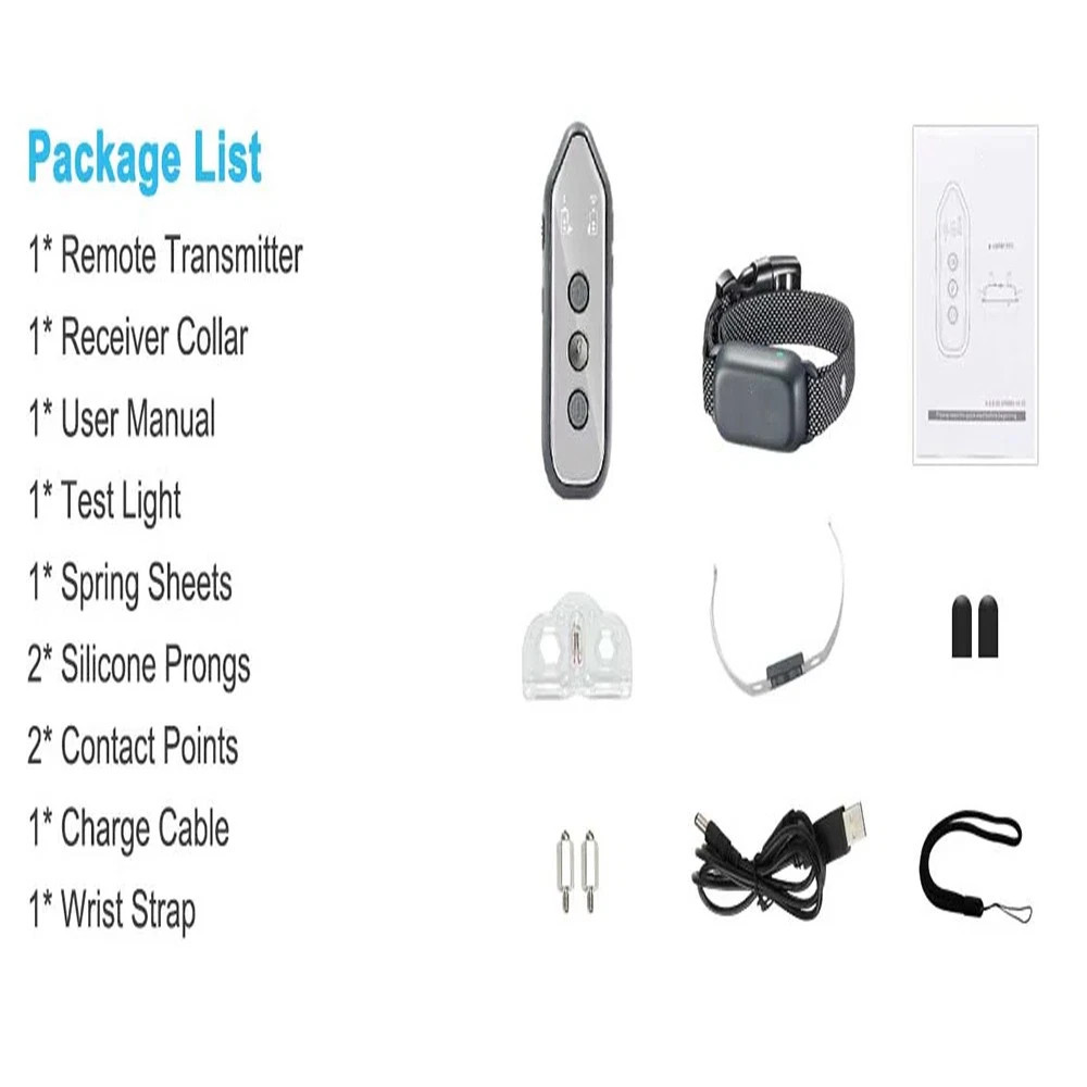1000Ft Remote Dog Training Shock Collar Waterproof Rechargeable Dog Collar
