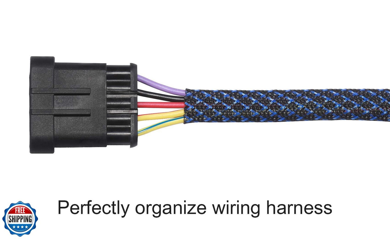 25ft - 1/2 inch PET Expandable Braided Sleeving – BlackBlue – Alex Tech Braid