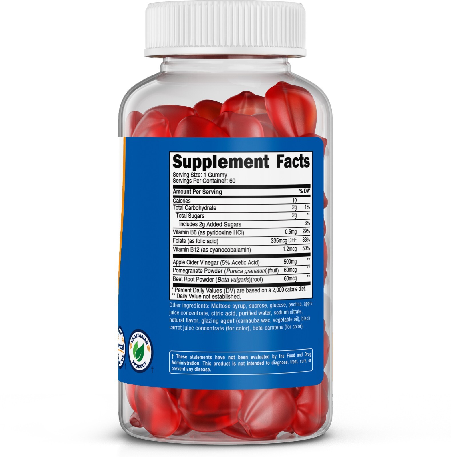 Nutricost Apple Cider Vinegar 500mg, 60 Gummies, Apple Flavored
