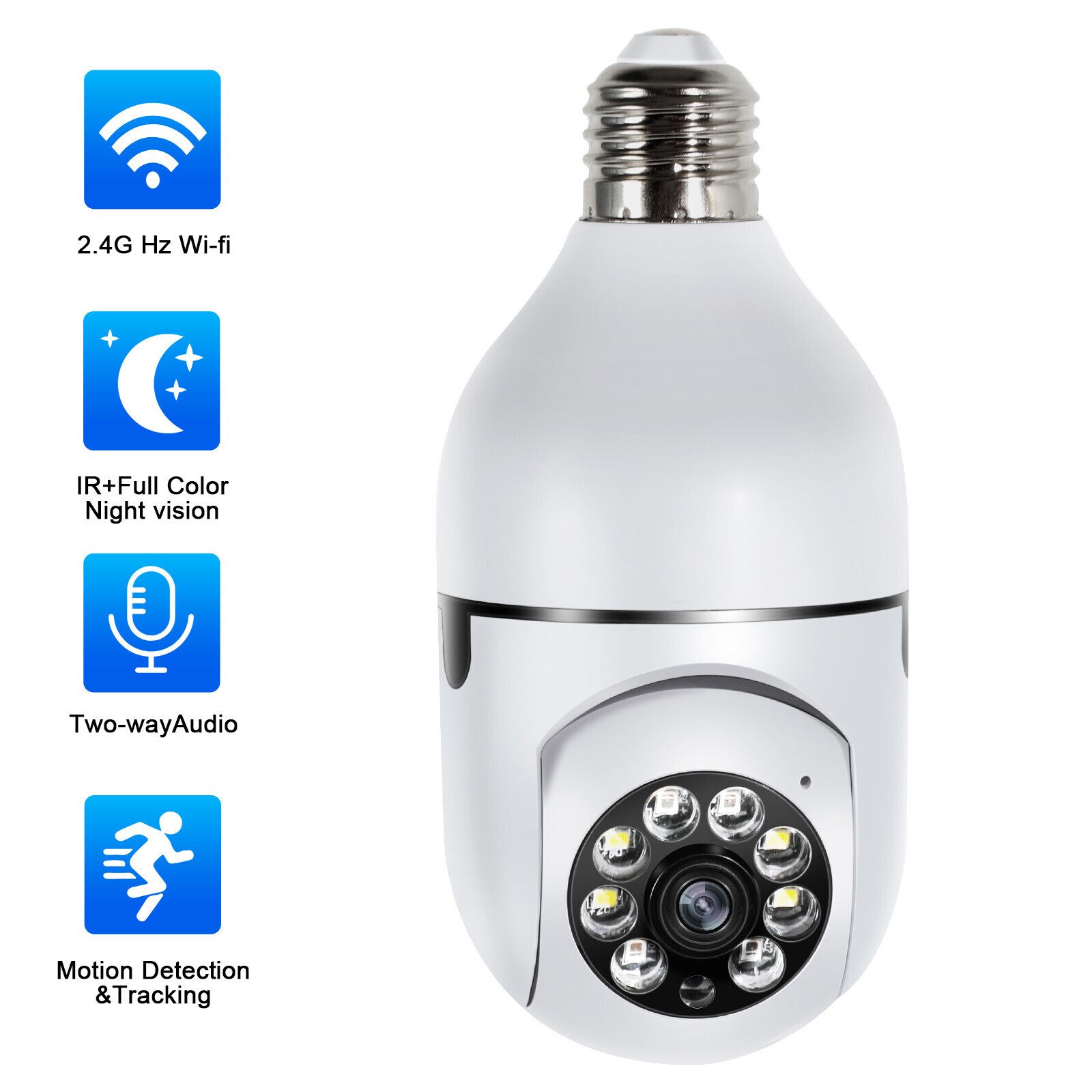 💖360° Wireless WiFi IP Camera E27 Light Bulb 1080P HD Panoramic Security Camera