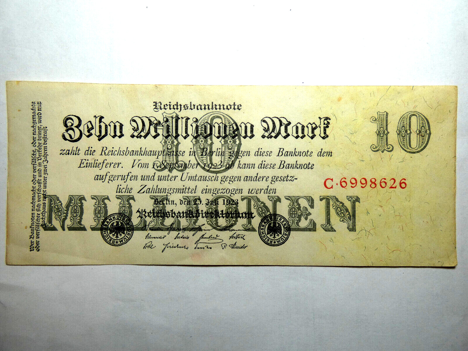 German 5 Millionen Reichsbanknote