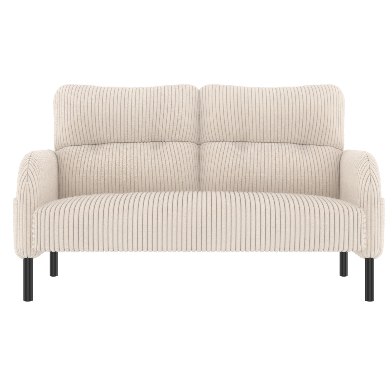 Corduroy Small Couch Loveseat Double Sofa With Side Pockets For Apartment