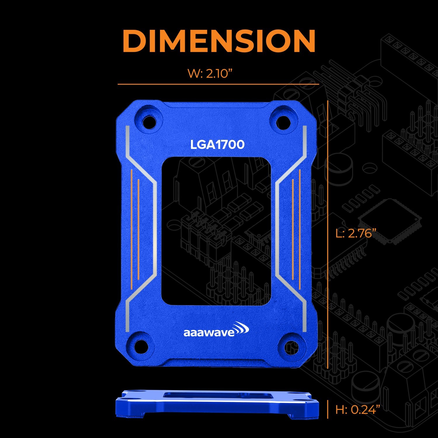 AAAwave LGA1700 CPU Contact Frame CPU Guard for Intel 12th/13th/14th - Blue