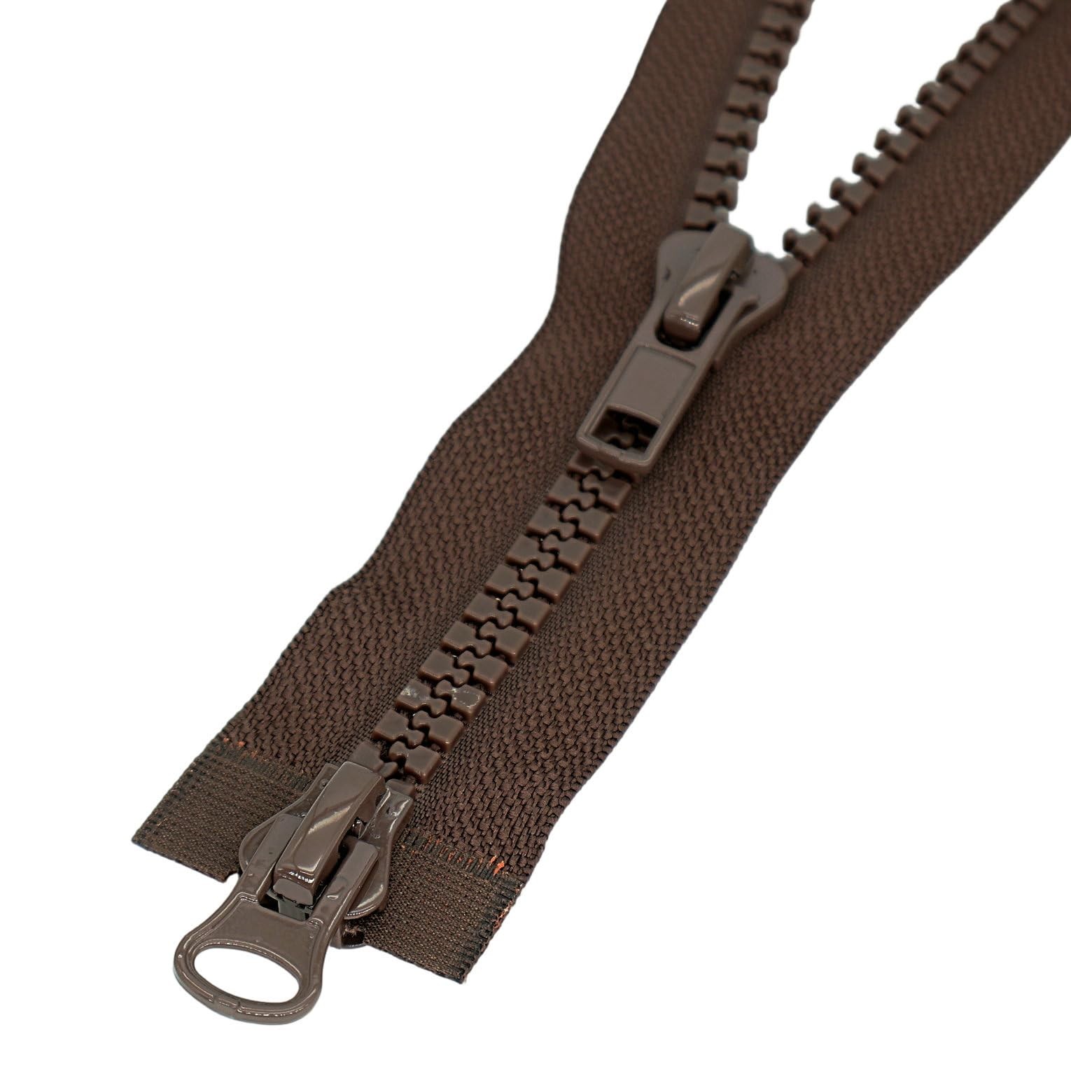 10 28 Inch Zipper for Sewing Different Slider Brown Two Way Separating Plasti...