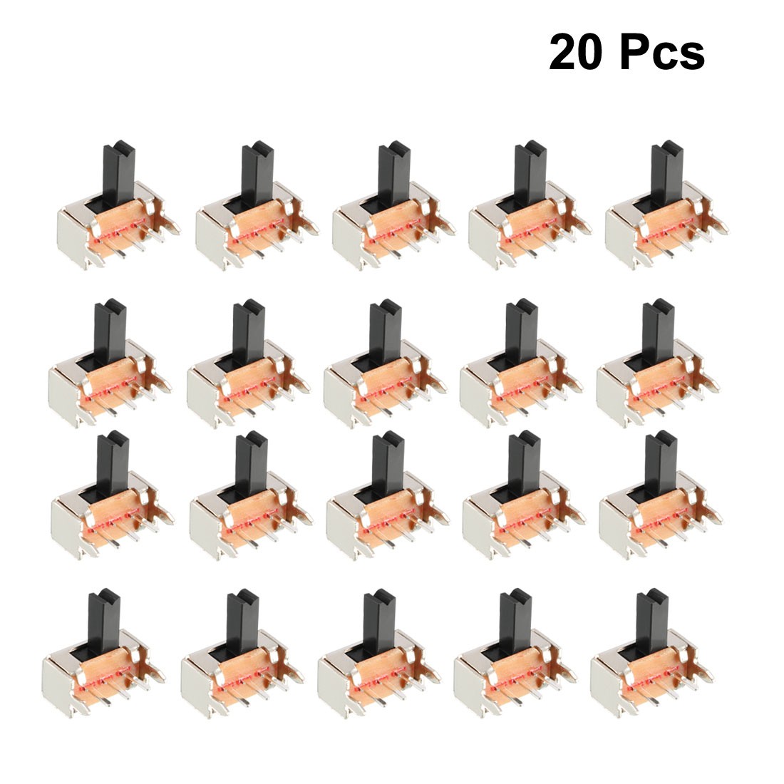 20Pcs 5mm Horizontal Slide Switch SPDT 1P2T 3 Terminals PCB Panel Latching