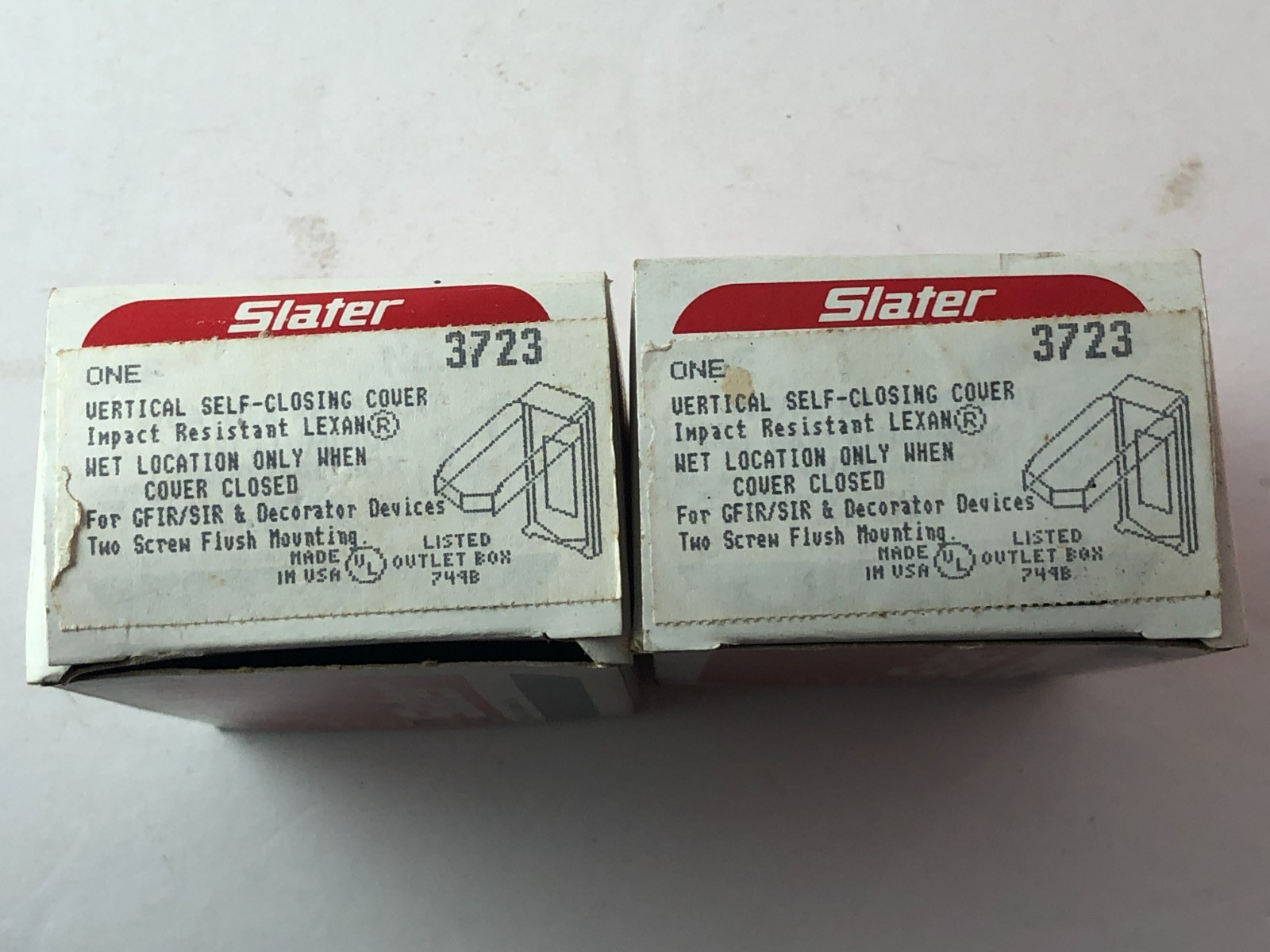 2 Slater Vertical Self Closing Cover Impact Resistant 3723