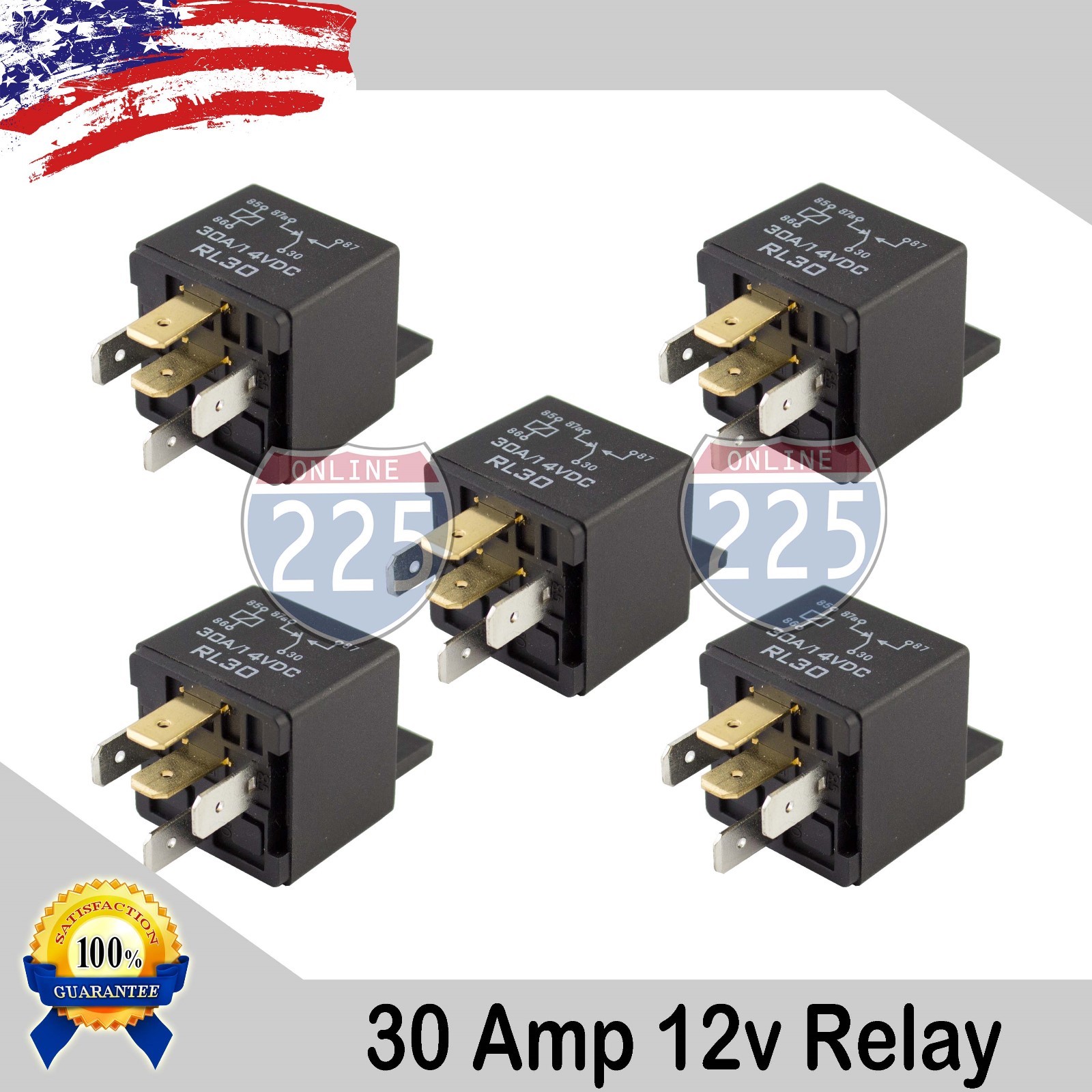 5PC Universal 30A AMP DC 12V Volt Automotive 5-Pin Car Relay
