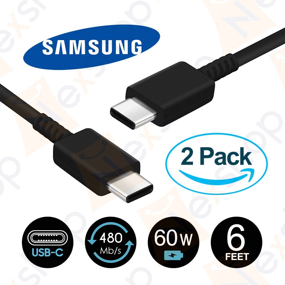2x Original Samsung EP-DX310 6ft(1.8m) 3AMP Super Fast USB-C to USB-C Cable