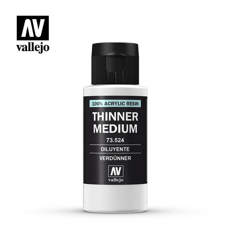 Vallejo Airbrush Thinner Medium 60ml Paint Bottle 73.524