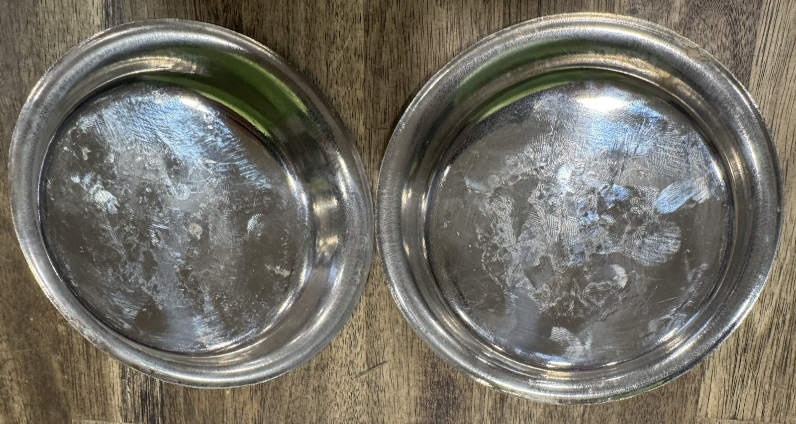 2 Eucharistic Serving Plate Small Silver Plated