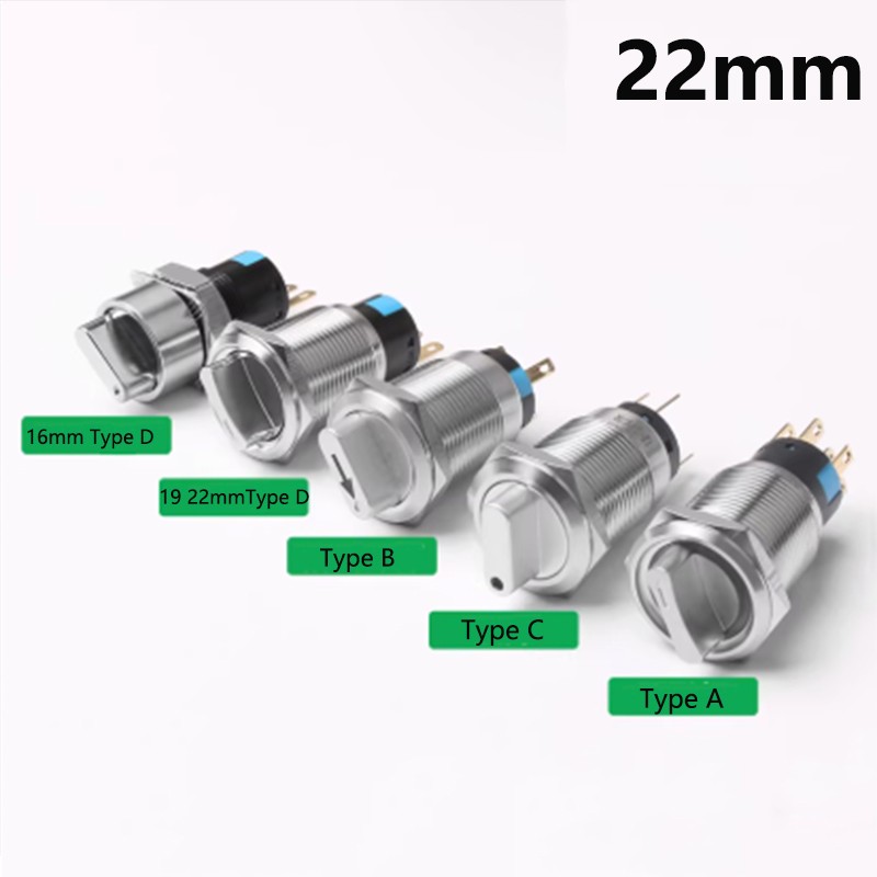 1Pcs 22mm Metal Rotary Switch Momentary Latching 2/3 Position IP65 Waterproof