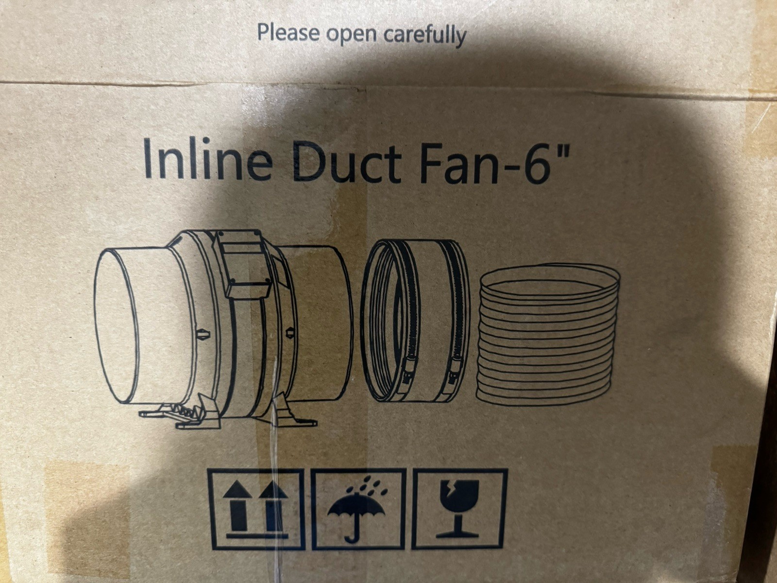 6” Inline Duct Fan DC24V 210CFM 5500RPM Ventilation Exhaust Grow Tent Fan