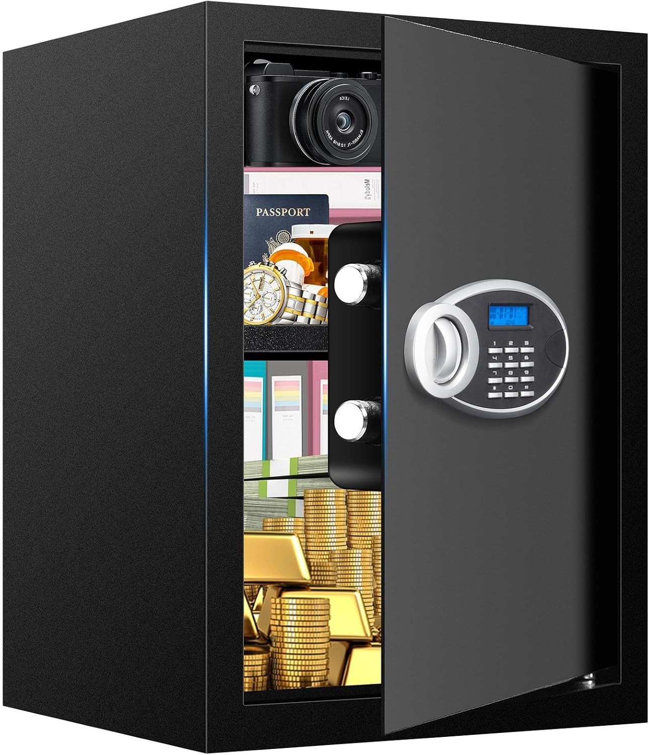 Waterproof 3.3 Cu Ft Digital Safe with Removable Shelf for Valuables & Documents
