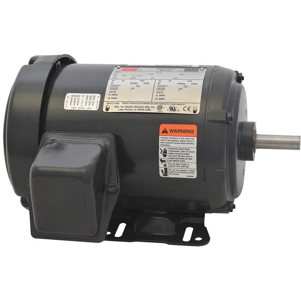 DAYTON 48ZJ90 GP Motor,2 HP,1,750 RPM,208-230/460V,56H 48ZJ90