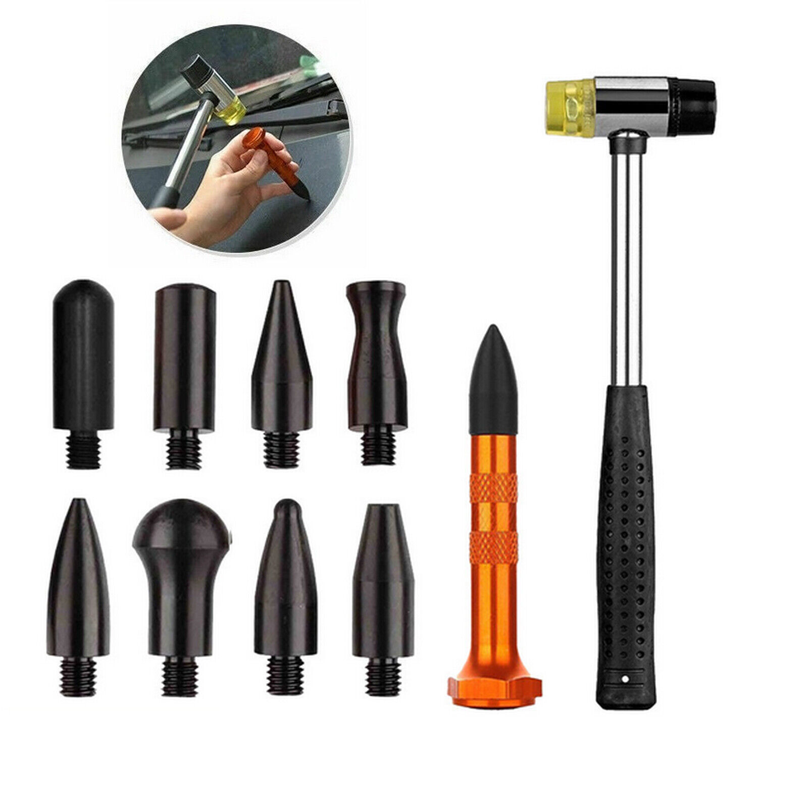 10Pcs Paintless Dent Repair Tools Hail Ding Hammer Tap Down Pen Car Repair US