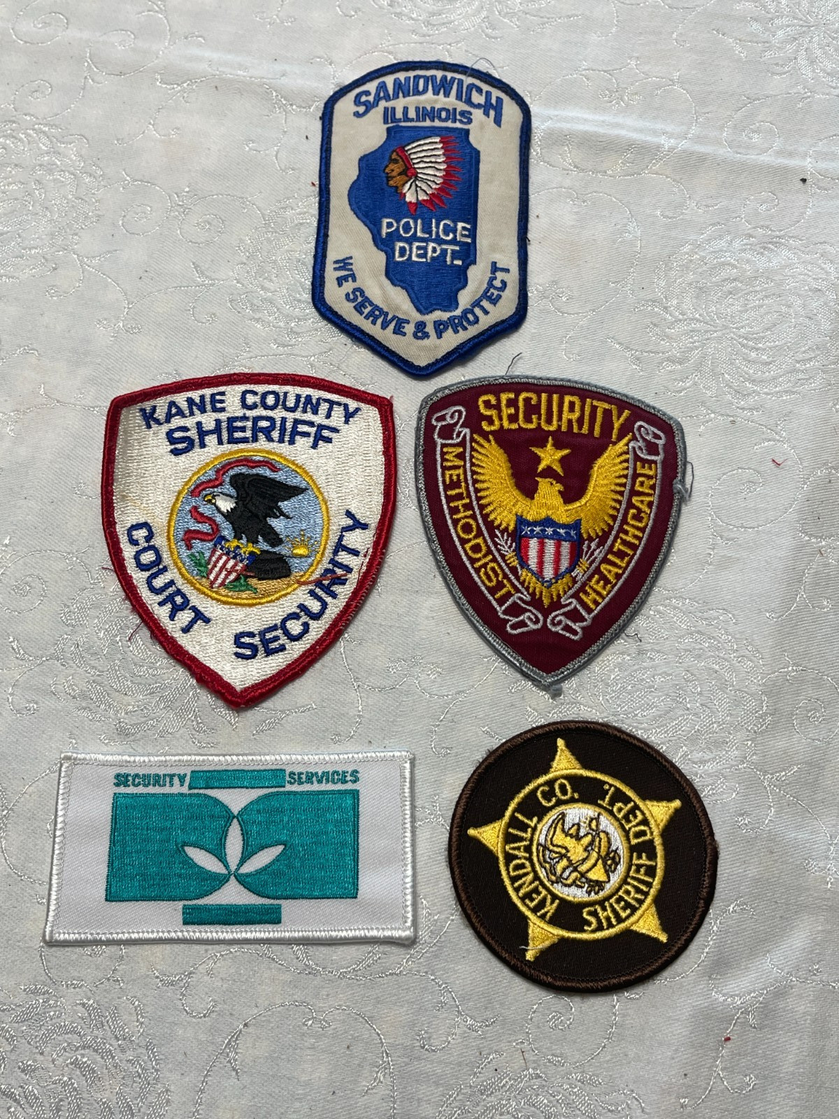 Illinois Security Sheriff Patch Lot Uniform Patches Sandwich Kane County Kendall