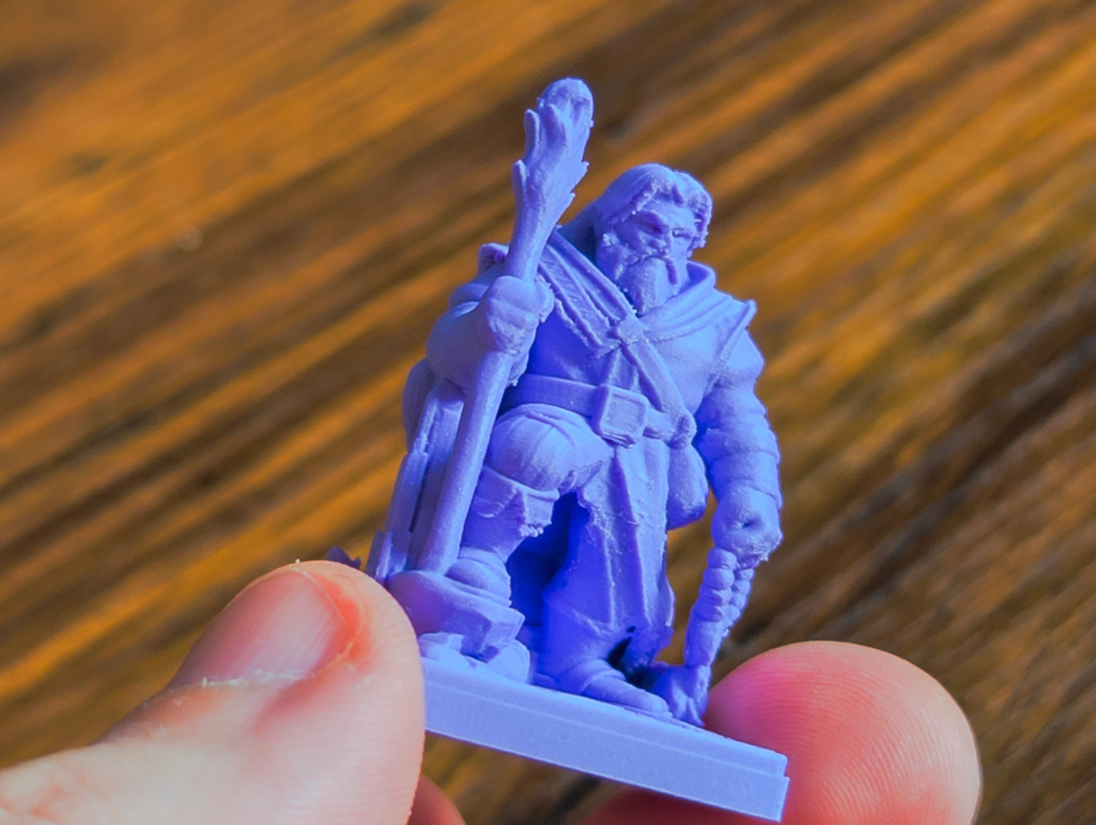 38mm Wizard Miniature with Staff Tabletop RPG