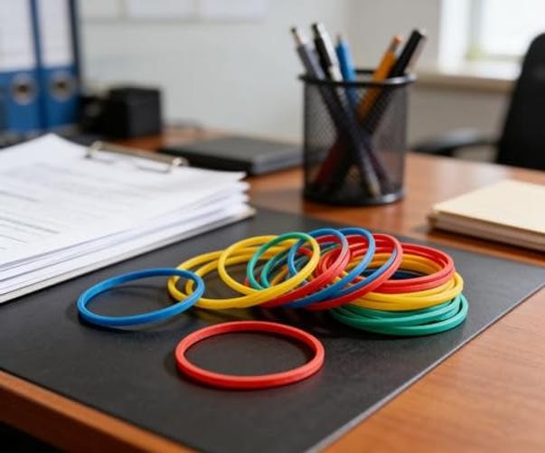 400 PCS 2 Inch (50mm) Multi-Color Elastic Bands, Durable Stretchable Rubber