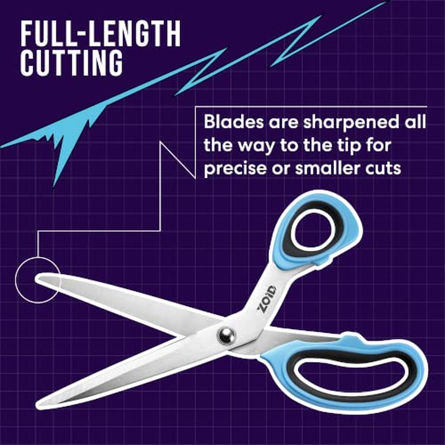 Zoid 9" Fabric Scissors - Heavy Duty Crafting Scissors for Projects