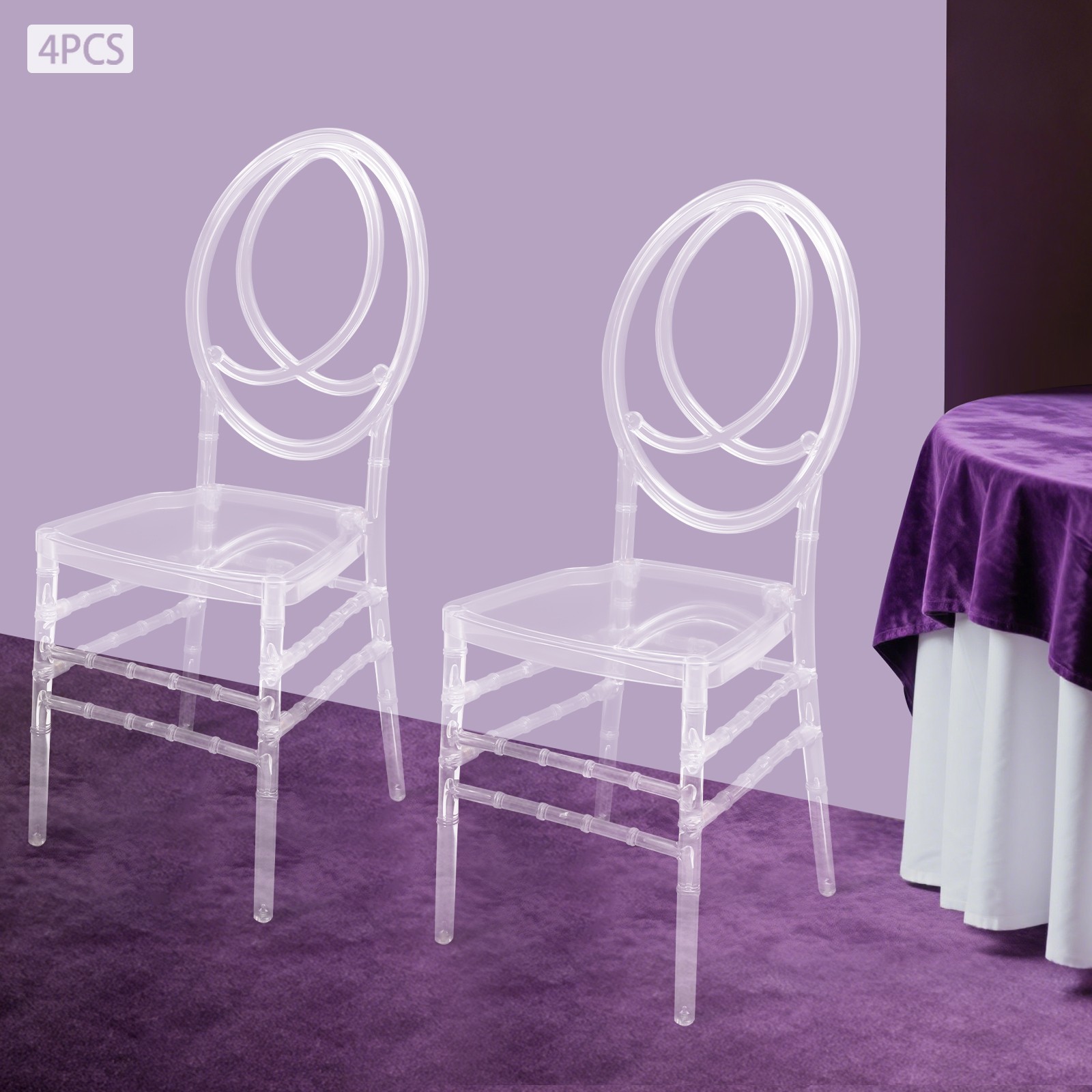 PC Chairs Modern Clear Dining Chairs Elegant Party Event Wedding Chairs