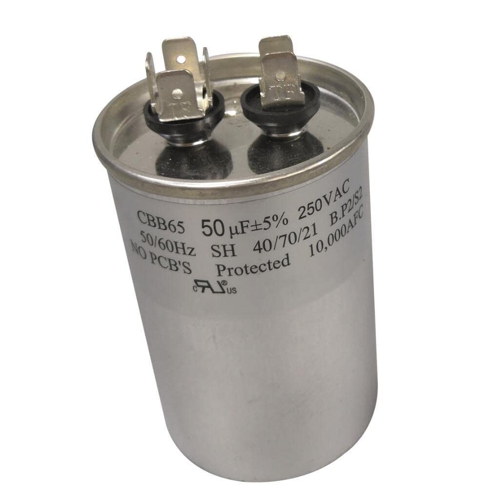 CBB65 Run Capacitor 250VAC 50uF 50/60Hz 50x76mm - UL Listed 10,000AFC