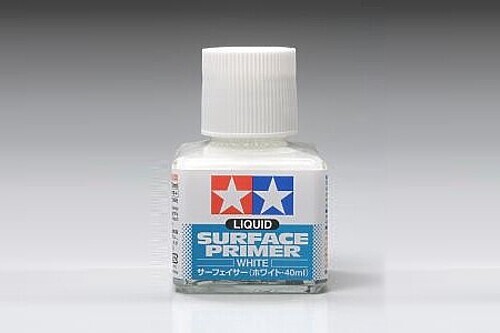 Tamiya Liquid Surface Primer White/40ml - Hobby and Model Lacquer Paint - #87096