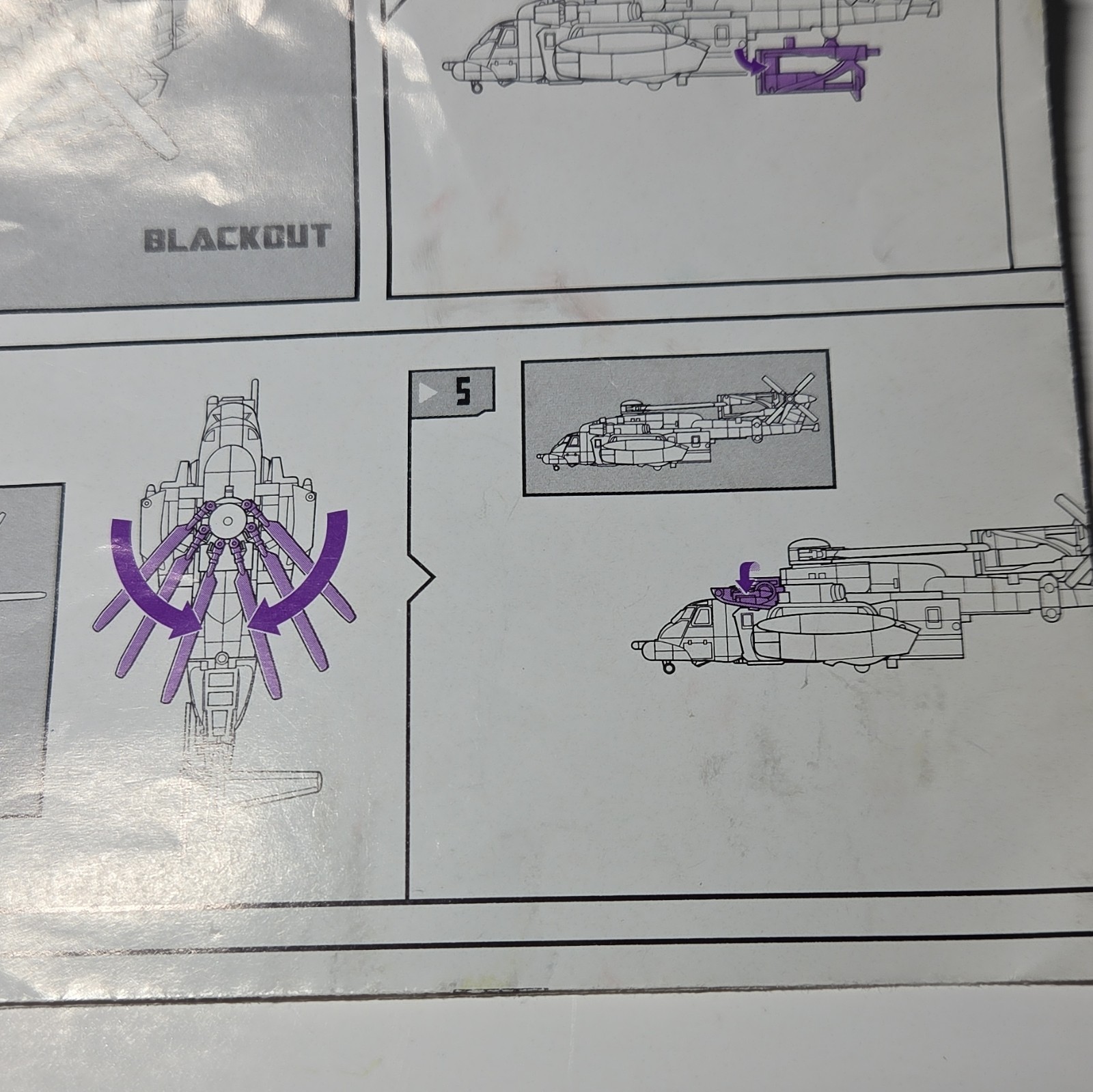 Hasbro Transformers Blackout Decepticon Instruction Manual Only