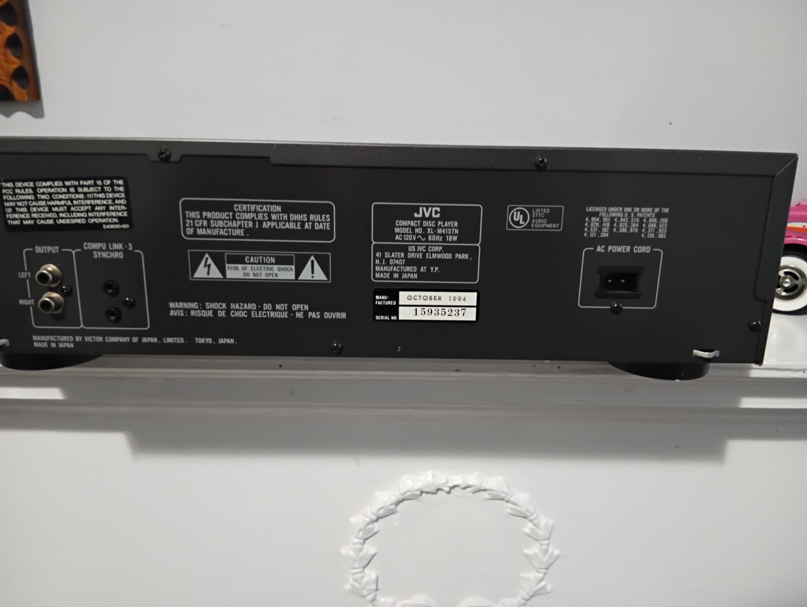 JVC XL-M415 Compact 6 Disc Automatic Changer Tested Working No Remote