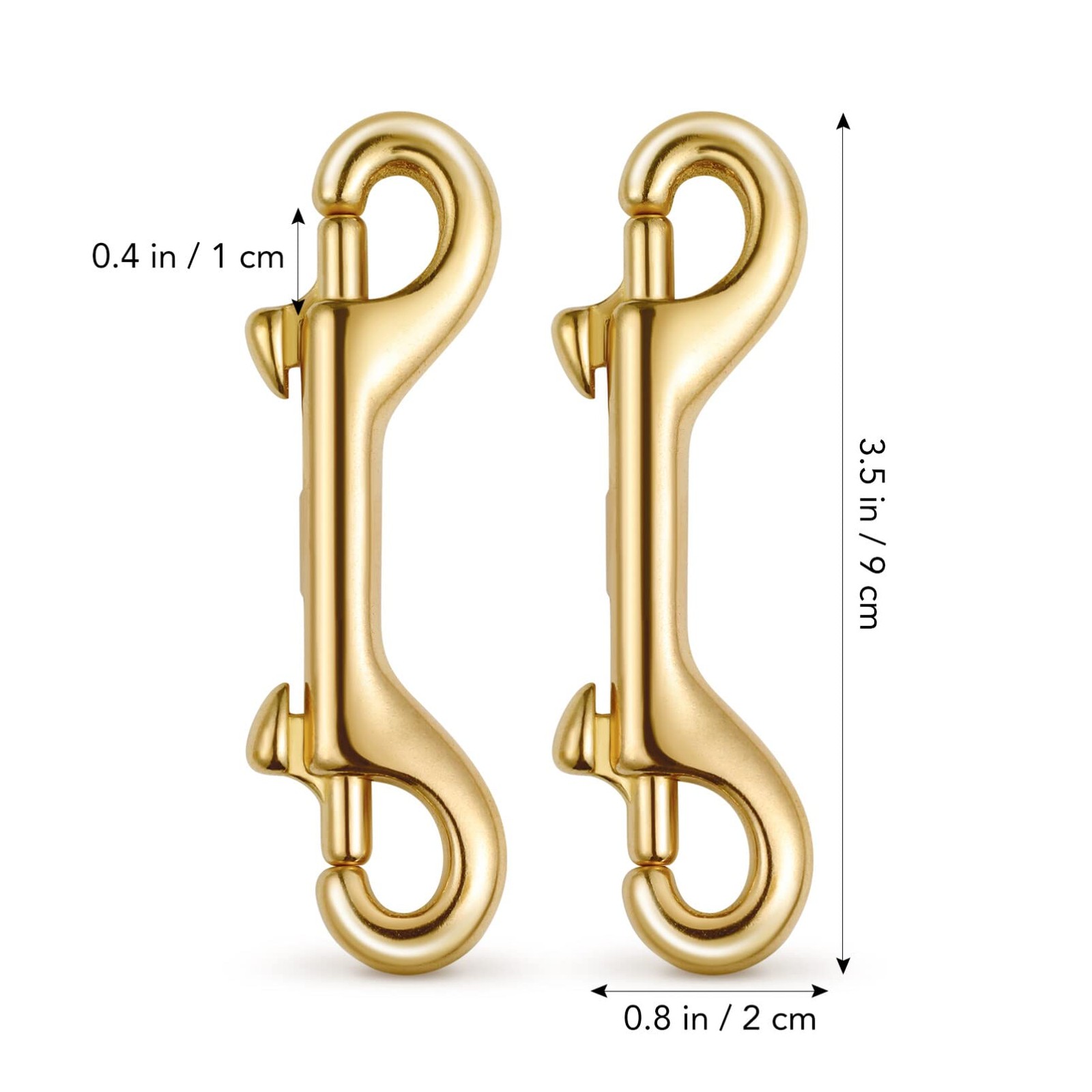 2 Pack Scuba Diving Double Ended Brass Trigger Clips Snap Hook for Bag Key Ke...