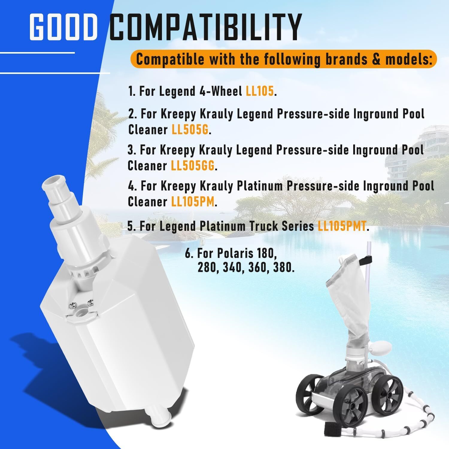 for Pentair E10 White Back-Up Valve Replacement Automatic Pool Cleaner