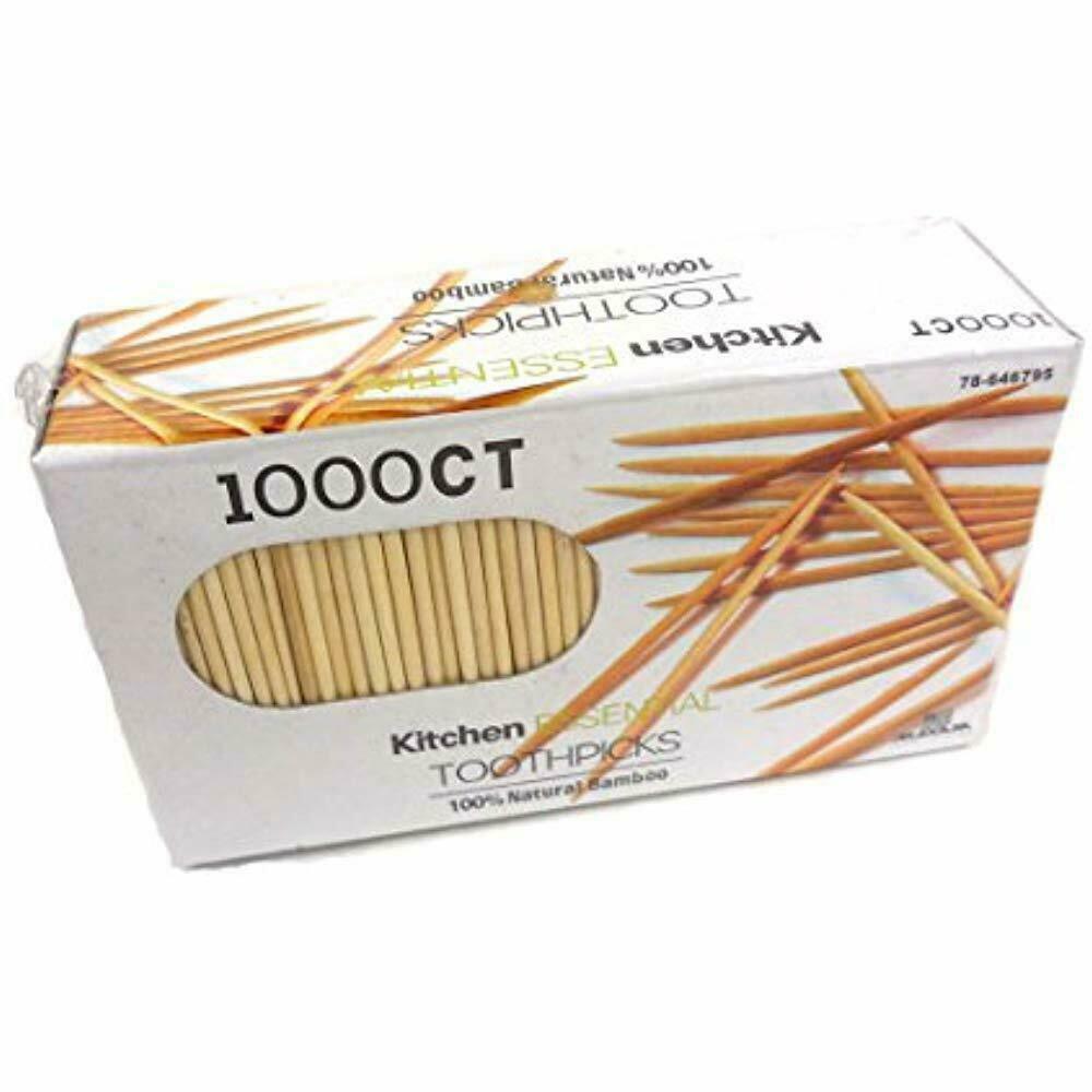 1000 Bamboo Round Wooden Double Pointed Catering Party Restaurant Toothpicks