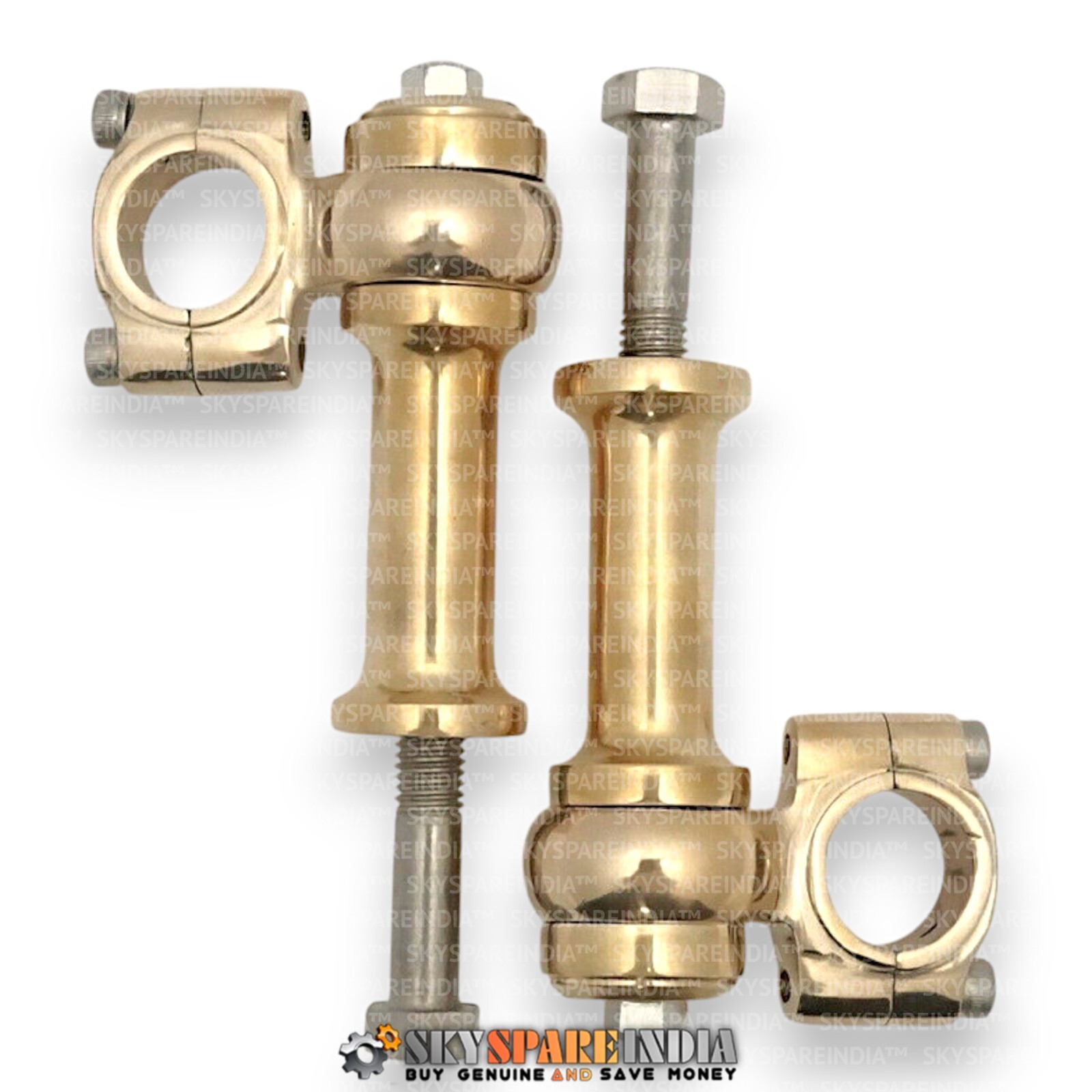 1" Handlebar Risers Clamp 3" Rise Approx Brass Fits For Universal Motorcycle