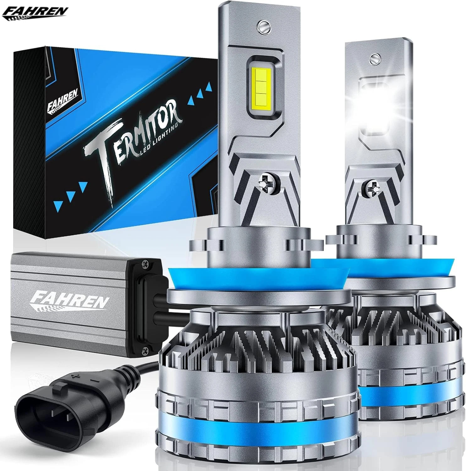 FAHREN 2X H11/H8/H9 LED Headlight Bulbs Kit High/Low/Fog Beam 80000LM 120W 6500K
