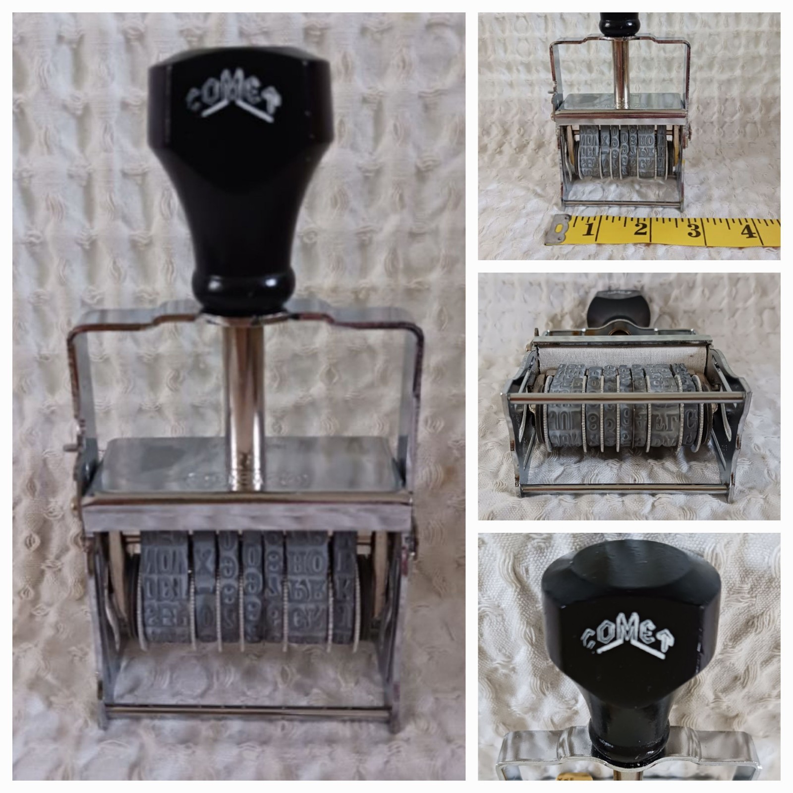 COMET Digit Self-Inking Rubber Stamp Numbering Metal Made In USA