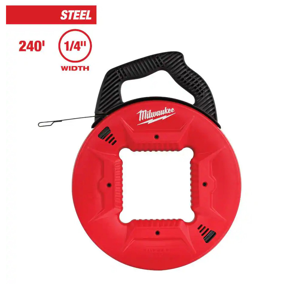 Milwaukee 48-22-4178 240 ft. x 1/8 in Steel Fish Tape w/ Low Friction Case NEW
