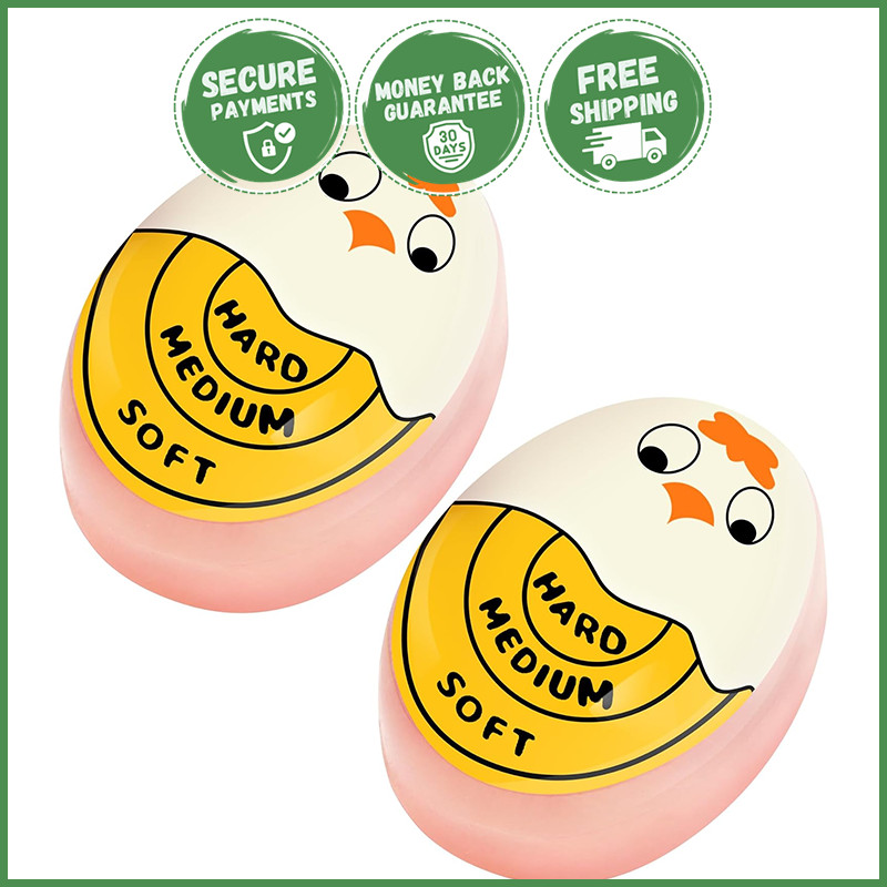 COLOR CHANGING BOILED EGGS TIMER Heat Sensitive Soft Medium Hard Cooking 2pcs