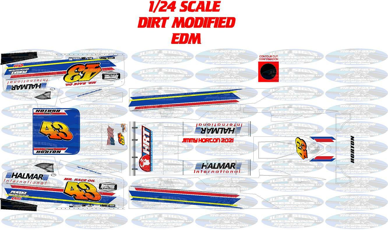 EDM MUDBOSS DIRT MODIFIED 1X24 SCALE JIMMY horton 2021 THEME WRAP KIT