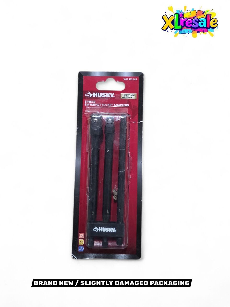 Husky 6” Impact Grade Steel Socket Adapter Set Black Oxide Finish (3-Piece)