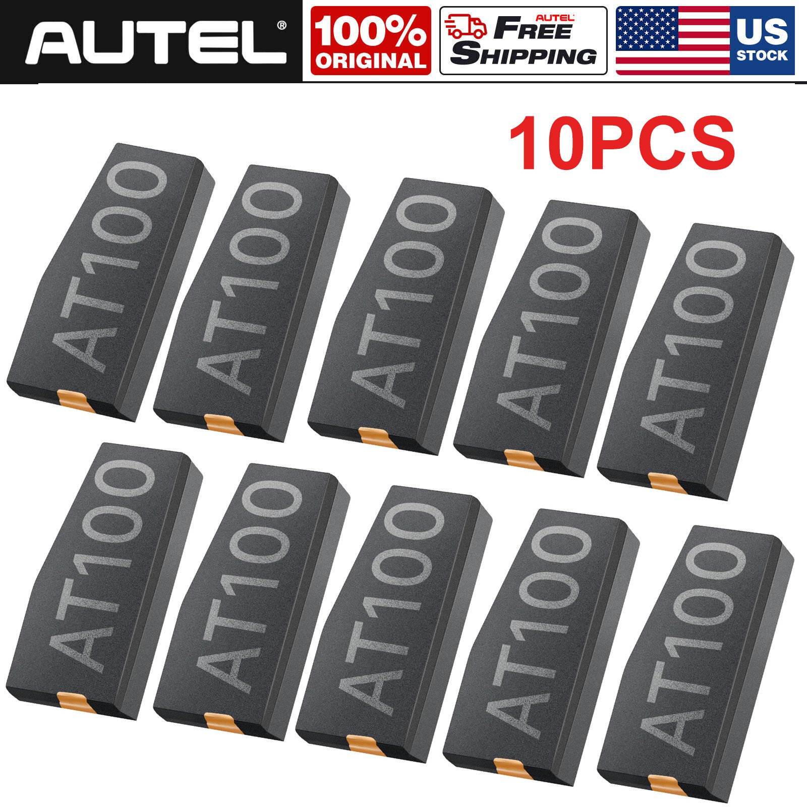 10x Autel AT100 Universal Transponder Chip Work with XP200, XP400,  IM508 IM608