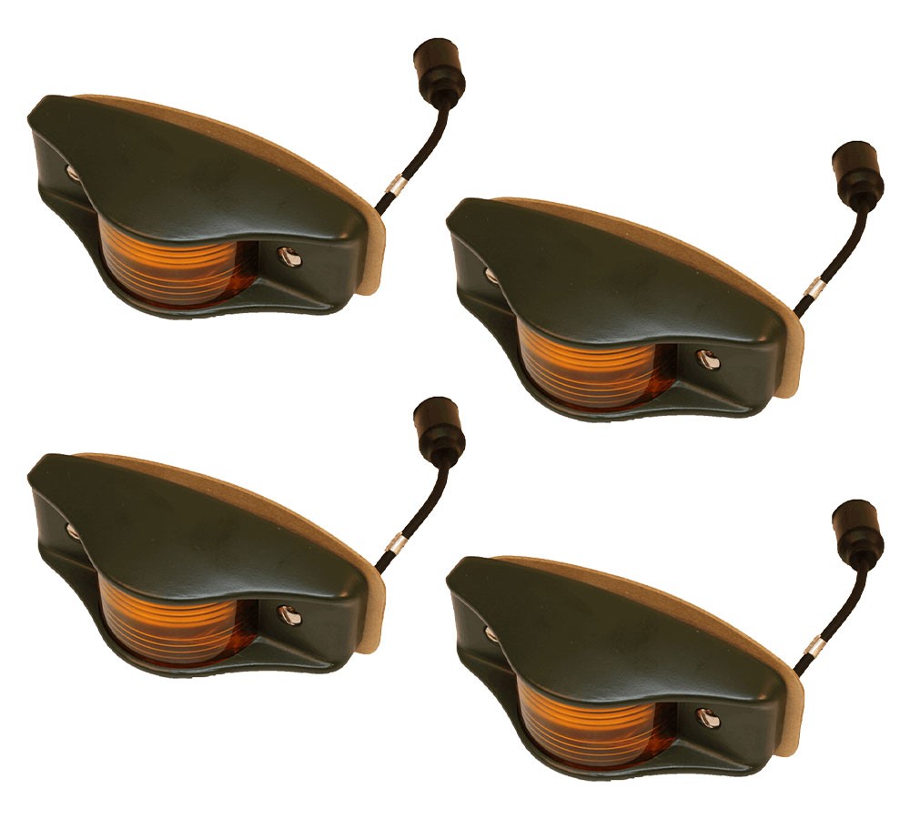 4 Pk Amber Clearance Marker Light Off Road 24V Surface Mount 7261919-2 MS35423-1
