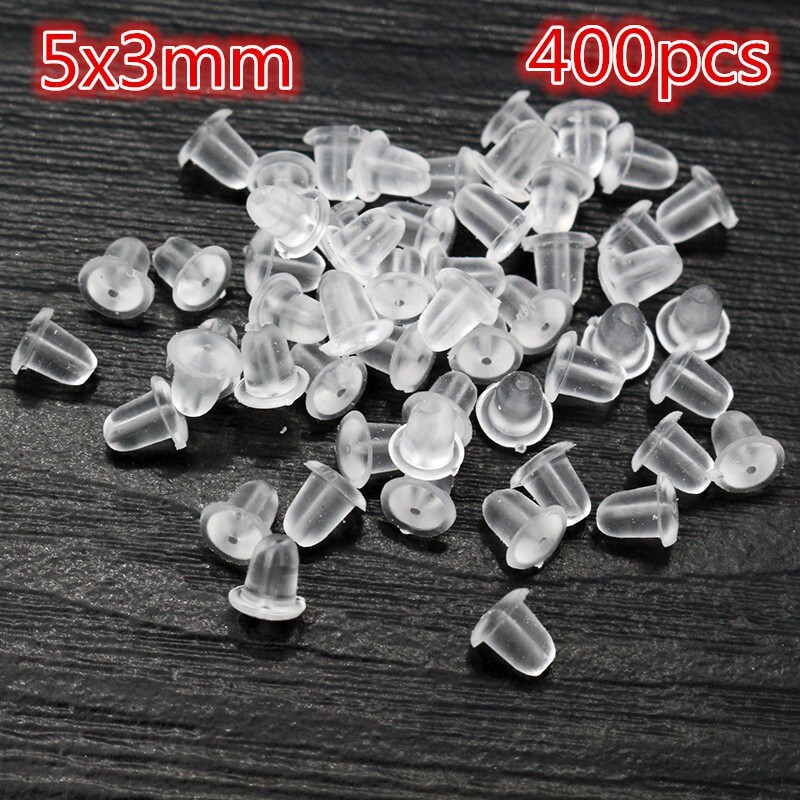 400X Silicone Earring Backs Rubber Earrings Backs Stoppers Soft Clear Ear Ring