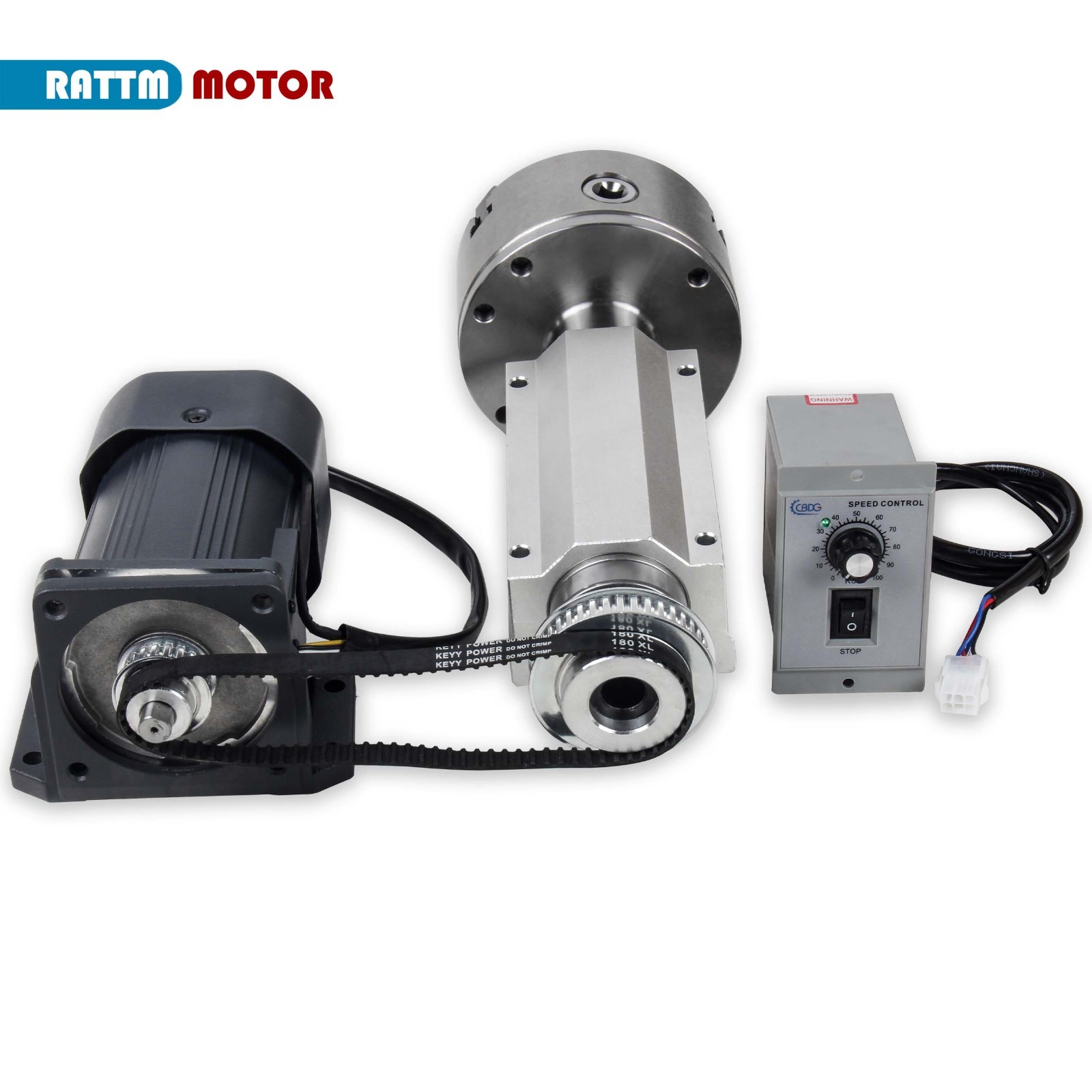 US SHIP】K11-125mm Lathe Chuck Spindle Assemblies 15mm Hole+120W 110V Speed Motor