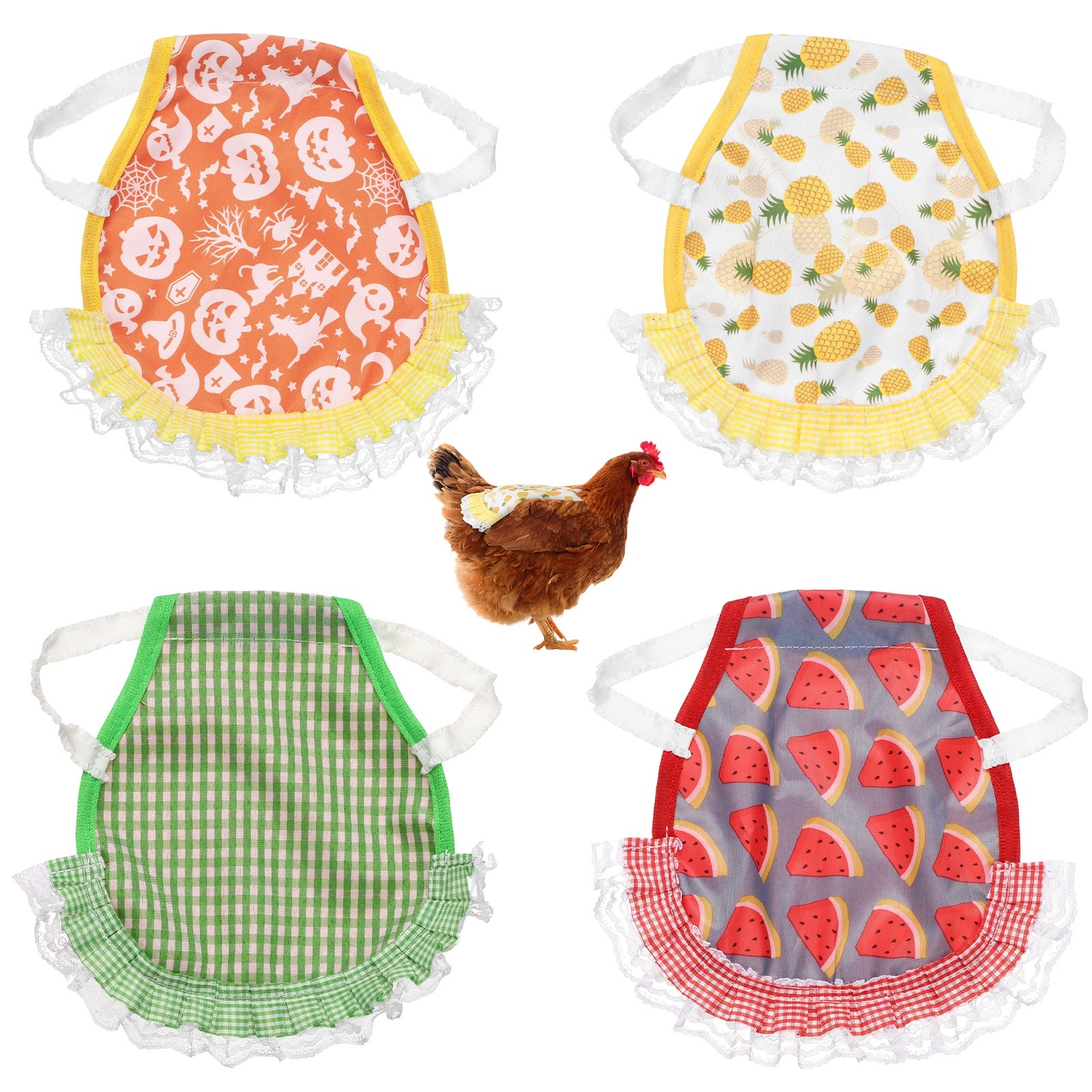 4-Pack Chicken Saddle, Chicken Apron Hens Back Protector [Mixing 4 Styles I]