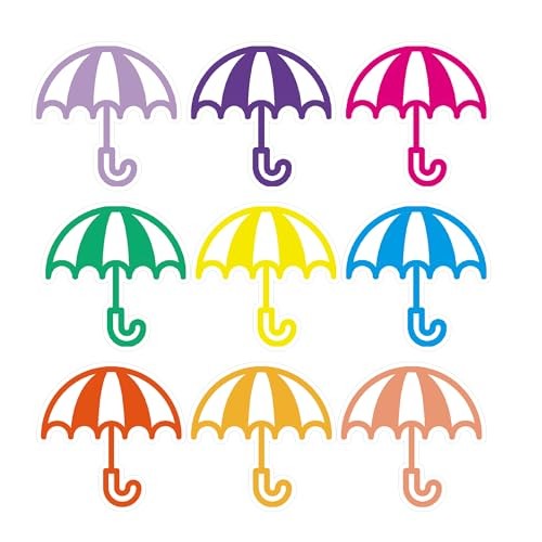 Colorful 4" Classroom Bulletin Board with Umbrella Cutouts - 90 Pcs